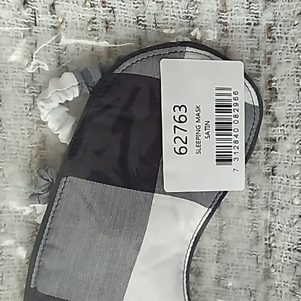 NWT Hastens Beauty Sleep Mask Blue Checkboard - Picture 2 of 5